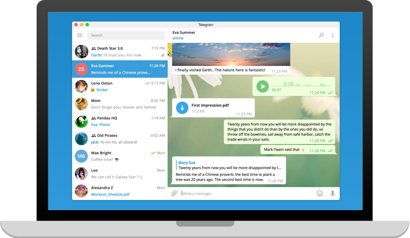 Telegram 桌面界面
